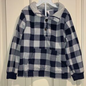 Carter's Navy and White Checkered Hoodie